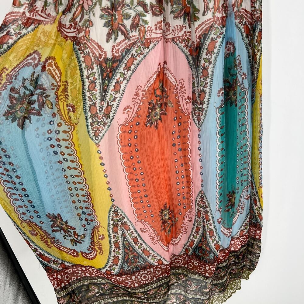 Anthropologie Dress Womens 8 Floral Maxi Rainbow Boho‎ Virginia Peasant Romantic - Picture 4 of 11
